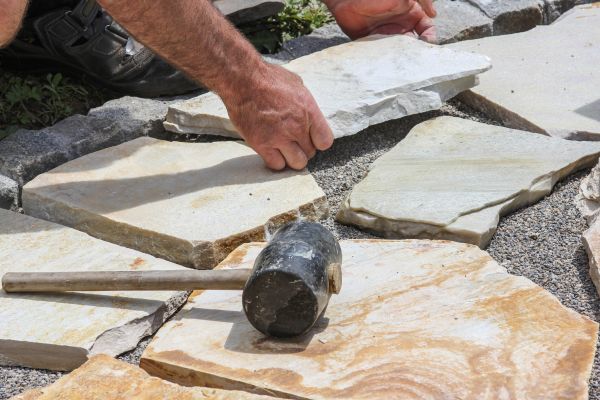 Stone Sidewalk Installation in Bowie
