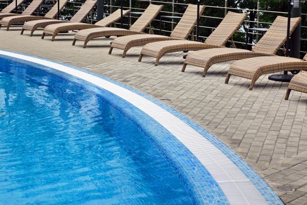 Poolside Hardscaping in Bowie